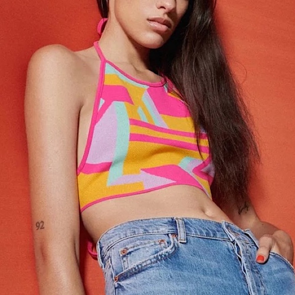 NWOT ZARA Colorful Knit Crop Top